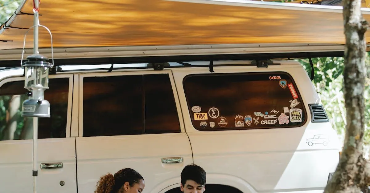 RV parked in a wide open landscape